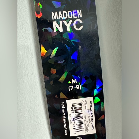 Madden NYC Slate Gray Sparkle Asymmetrical Dress Size Medium (7-9) - Picture 5 of 11